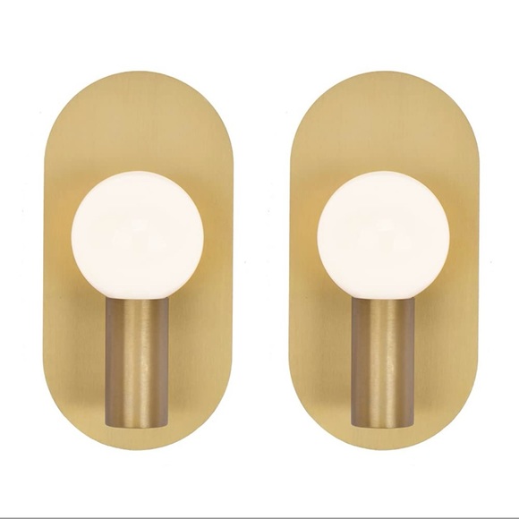 YEEZEMA Modern Wall Sconce Mid-Century Light Fixtures Gold, Set of 2, NEW - Picture 2 of 6